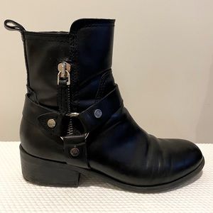 Marc Fisher - Black Leather Biker Boots - Sz 8.5